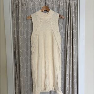 Madewell Cream Cable-knit turtleneck Sweater dress